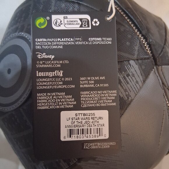 Loungefly Star Wars Return of the Jedi 40th Anniversary Death Star Crossbody Bag - Picture 14 of 16